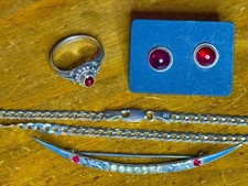 Women s 5 pc Mixed Jewelry Lot Sterling Silve...