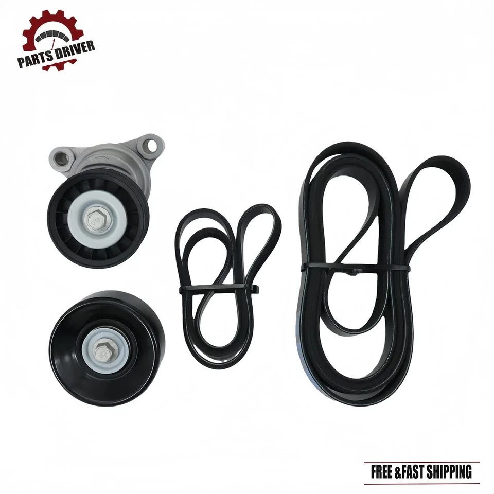 4x Serpentine Belt Drive Component Kit Fits Chevy Silverado 2500 HD GMC US Stock Foto 4 de 4