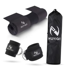 Barbell Pad  2 Ankle Straps for Cable Machine - Gym Accessories for Black