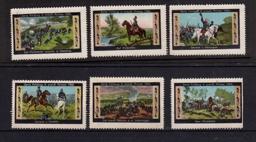 German Art Vignette Stamps, Group of 18 Series Campaign of Prussian Army 1866 - Picture 4 of 5