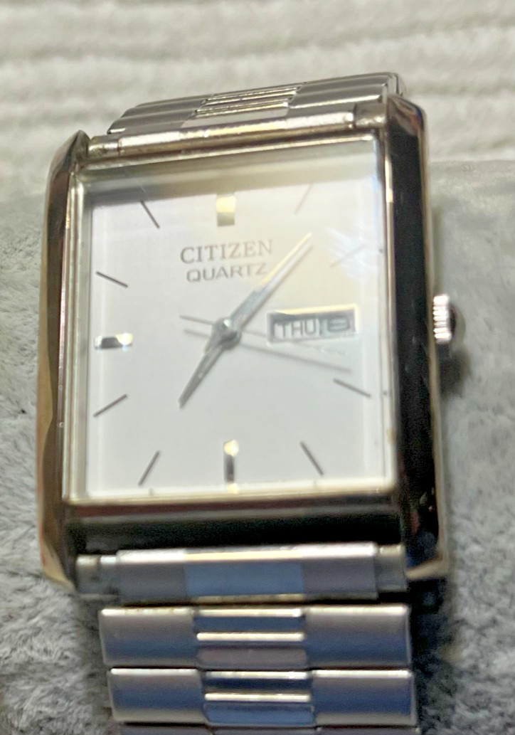 Citizen Quartz Day Date Rectangular Watch Japan R… - image 1