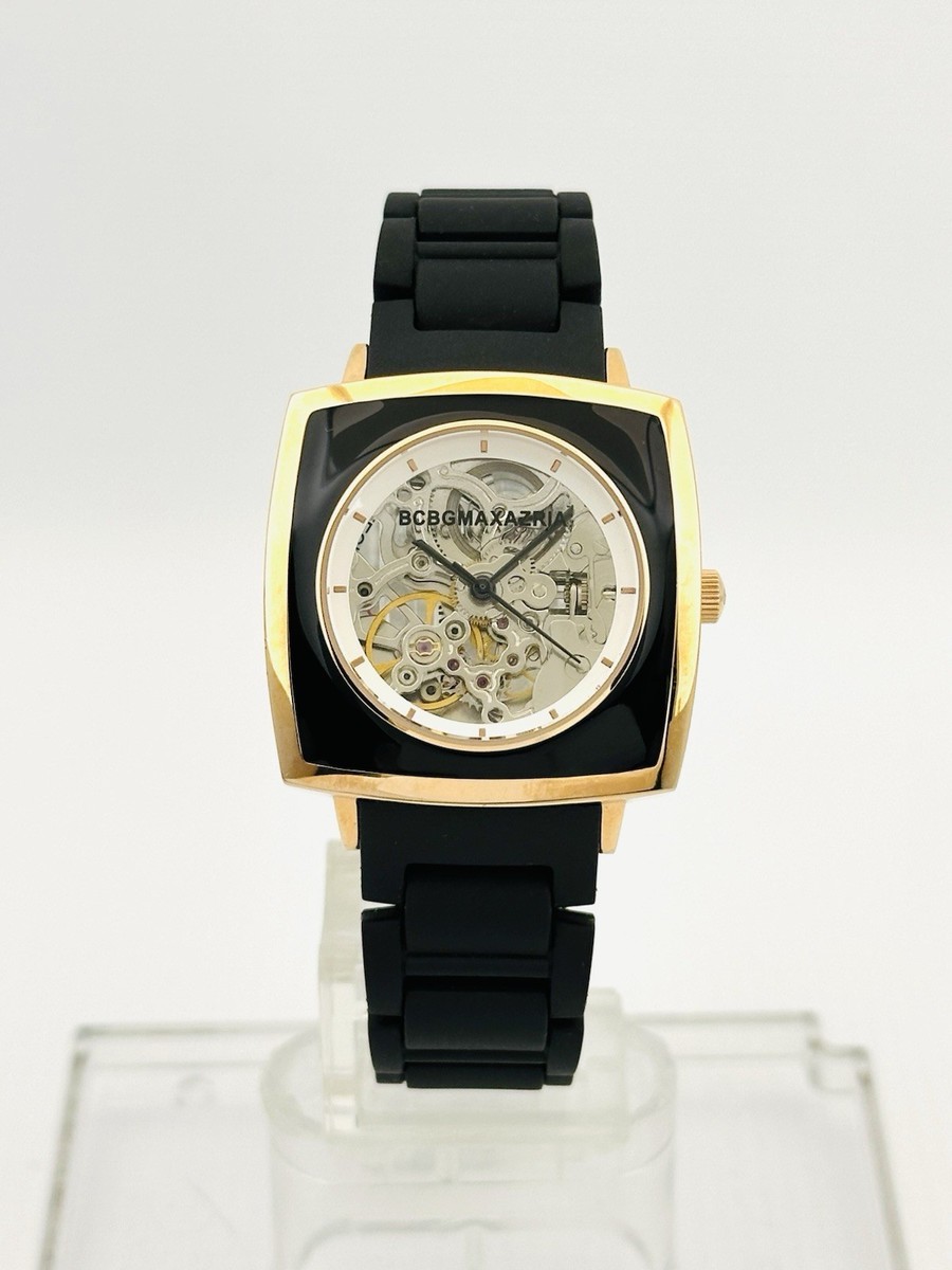 BCBGMaxAzria Gold & Teal Textured Square Watch (inoperative) BCBGMAXAZRIA Ladies BG8295 Automatic RG + Black Case  main image 4