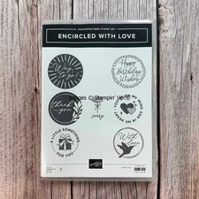 ENCIRCLED WITH LOVE Stampin Up Stamp Set 165338 2 INCH CIRCLE SENTIMENTS