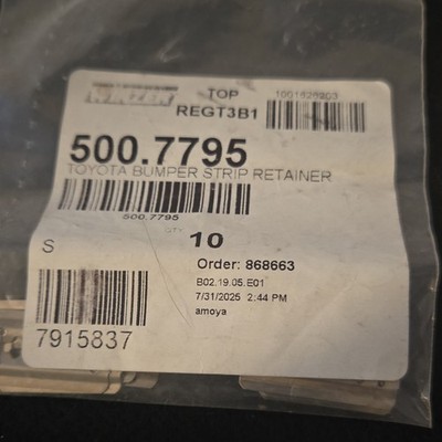 10 Pcs Bright Zinc Finish Bumper Strip Retainers For Toyota 90468-04030