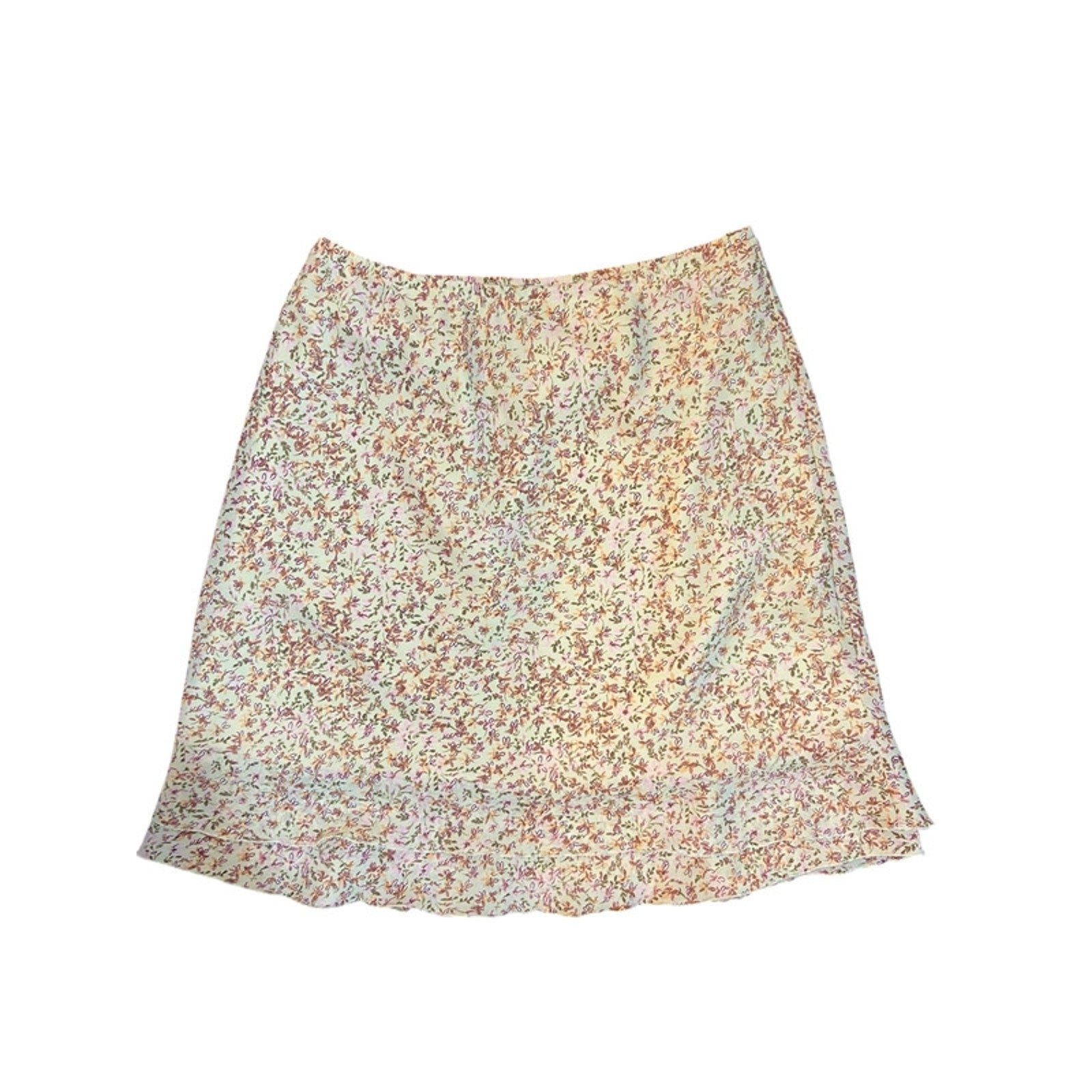 Vintage y2k Girly floral double panel midi skirt