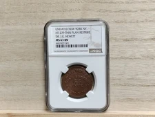 Dr. J.G. Hewett "Bone Setter" Hard Times Token HT-279 NGC MS 63 BN