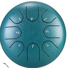 Steel Tongue Drum 6" 8 Note - Handpan Percussion Drum for Meditation & Music