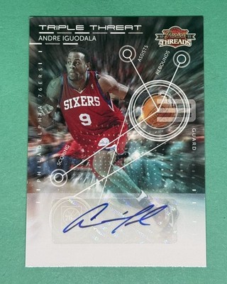 2010-11 PANINI THREADS ANDRE IGUODALA TRIPLE THREAD AUTO 08/10 76ERS