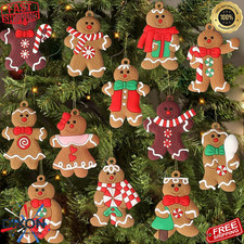 Gingerbread Man Christmas Ornaments 12pcs 3in Hanging Tree Decor
