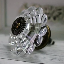 MFYS Acrylic Crystal Flower Style Retro Cabinet Door Drawer Knob