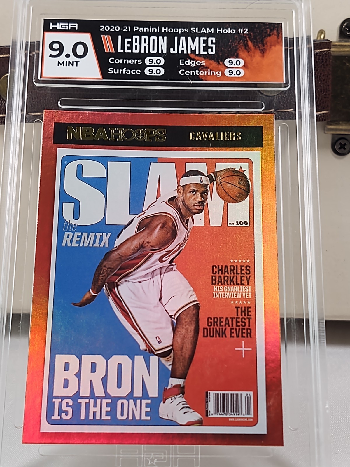 NBA Panini Graded 9.0 LeBron James 2020 Holo #2 Cavaliers Slam Hoops Card