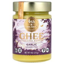 4th  Heart Ghee Butter California Garlic 9 oz 225 g Grass-Fed, Kosher,