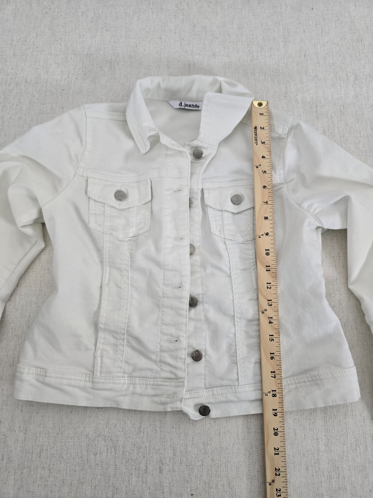 d.jeans Basic Jacket Womens Medium White Denim St… - image 3