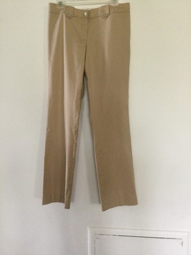 Tory Burch Trousers Pants Straight Womens Sz 8 Stretch Flat Front Pockets Beige