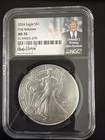 2024 $1 Silver Eagle MS70 NGC First Releases Donald Trump Facsimile signed