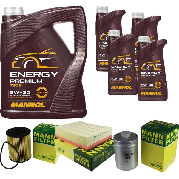 Mann Inspektionspaket 9L Mannol Energy Premium 5W-30 FüR VW Passat 2.3 VR5-image