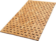 Bamboo Bath Mat - Foldable Wood Bathmat, 34 x 18 Inches Modern Farmhouse Decor