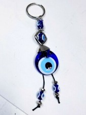 HANDCRAFTED GLASS EVIL EYE CHARM KEYCHAIN 2 