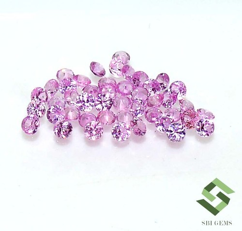 1.46 CTS Natural Pink Sapphire Round Cut 2.50 mm Lot 20 Pcs Loose Gemstones - Picture 3 of 8