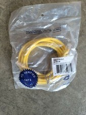 Set of 2 Quicktron Yellow CAT6 Non-Booted Patch Cord Cable 7 Foot RJ45 UTP 75138