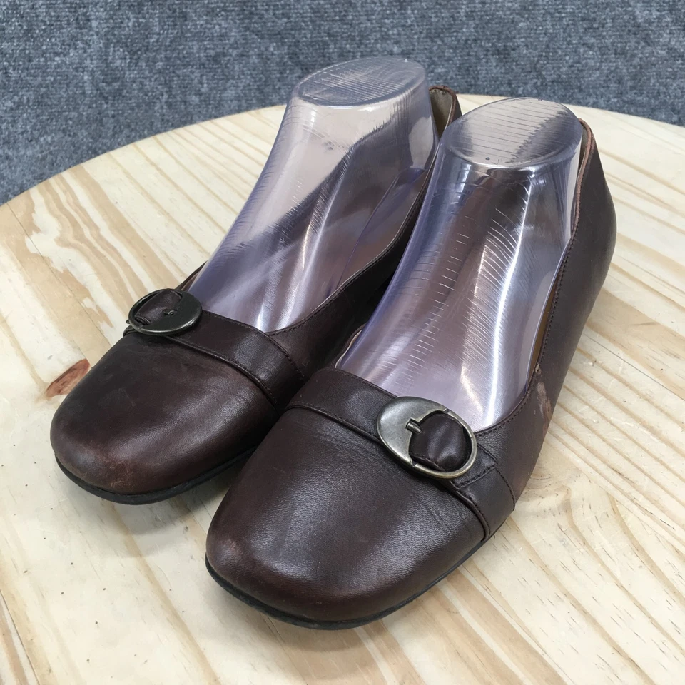 Croft & Barrows туфли женщин 9 Camie балетки коричневый кожаный скольжения на пряжке - Изображение 3 из 4