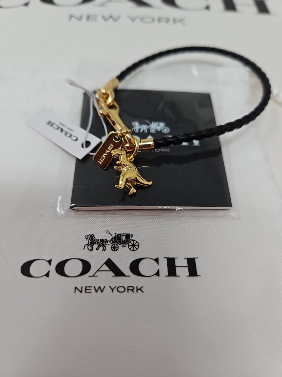 🌟🌷Coach NWT BRAIDED CHARM FRIENDSHIP BRACELET Leather REXY