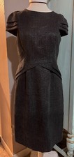 David Meister Classic Sheath Gorgeous Flattering Dress Size 8 Cap Sleeve Black