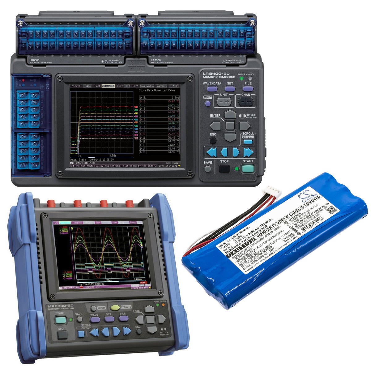 Z1000 Equipment, Survey, Test Battery For Hioki LR8400 MR8880-20 