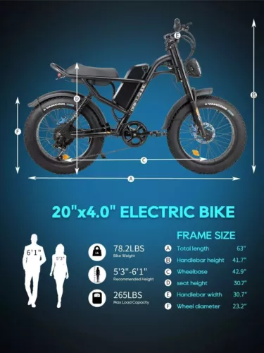 E-Bike 20" Fat Reifen Elektrofahrrad 1000W 48V/15.6AH City Mountain Ebike 28MPH - Bild 8 von 12