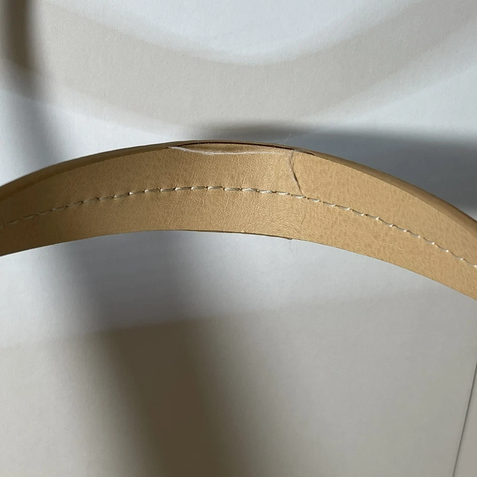 GAP 2018 Work Tote White Canvas Tan Leather With Handles Extra Wallet Purse - Image 3 of 4