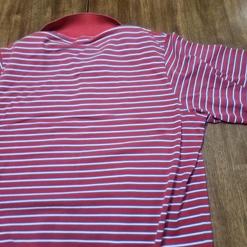 Ralph Lauren Polo Golf Large Mens Short Sleeve Red White Blue Stripe - Picture 10 of 12
