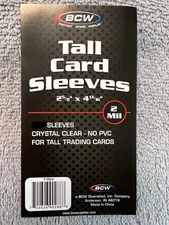 (25)  BCW TALL SOFT SLEEVES  - BRAND NEW - 69-70, 70-71 TOPPS, 1965 TALLBOY ++