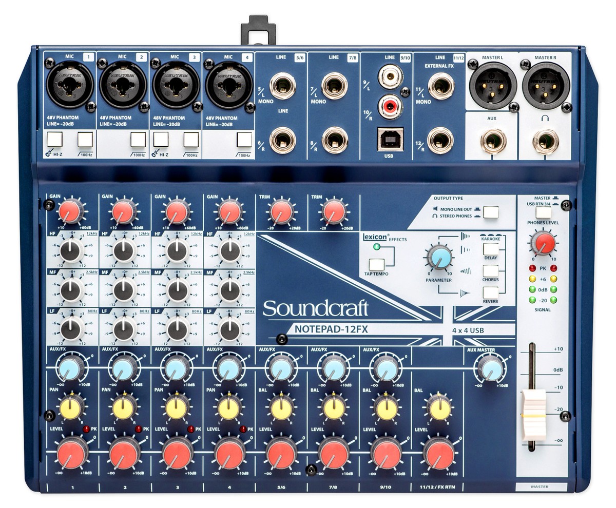 Soundcraft NOTEPAD-12FX アナログミキサー未使用品 Soundcraft Notepad-12FX 12-Channel Mixer w/USB I/O+Effects+Studio