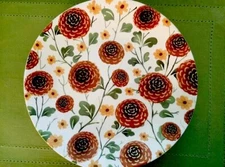 Frontgate/Grandin Road Fall Floral Chrysanthemum 11" Earthenware Dinner Plates-4