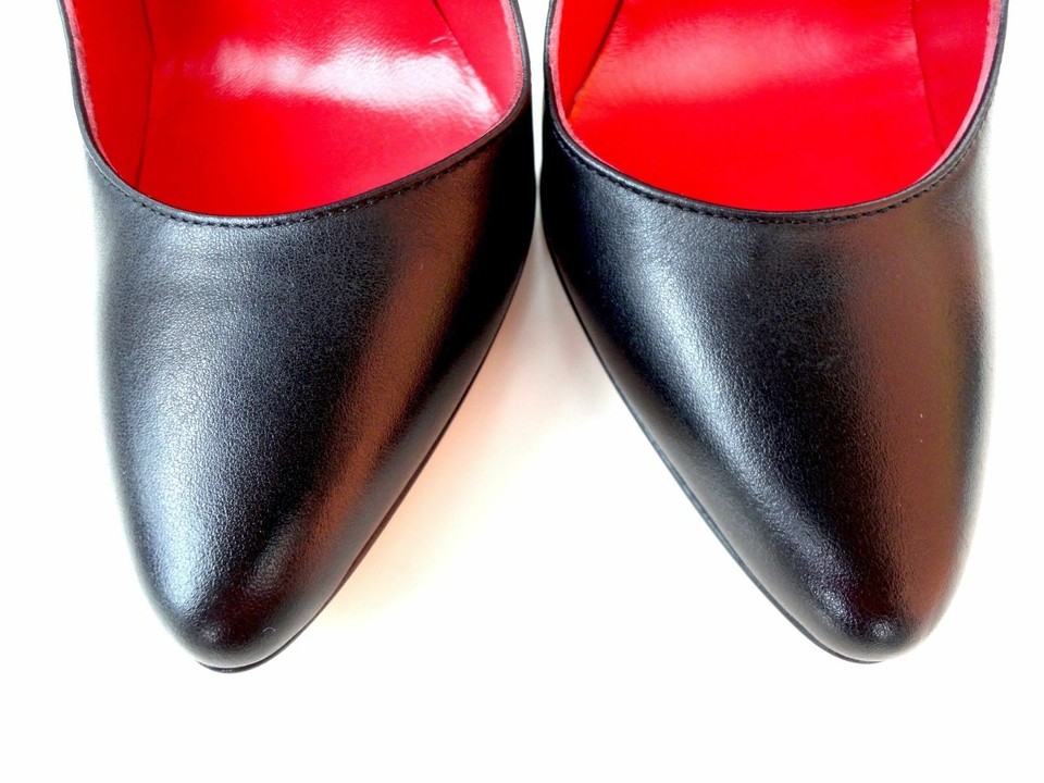 Escarpins Pointus Giohel Italy - Cuir Véritable - Talon 10-11 Cm - Orange - Taille 45