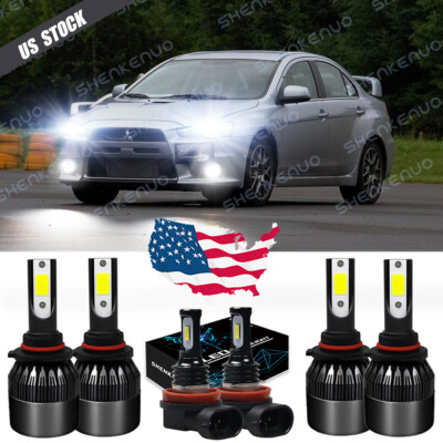 Para For Mitsubishi Lancer 2008-2015 Faros LED + Kit de luces