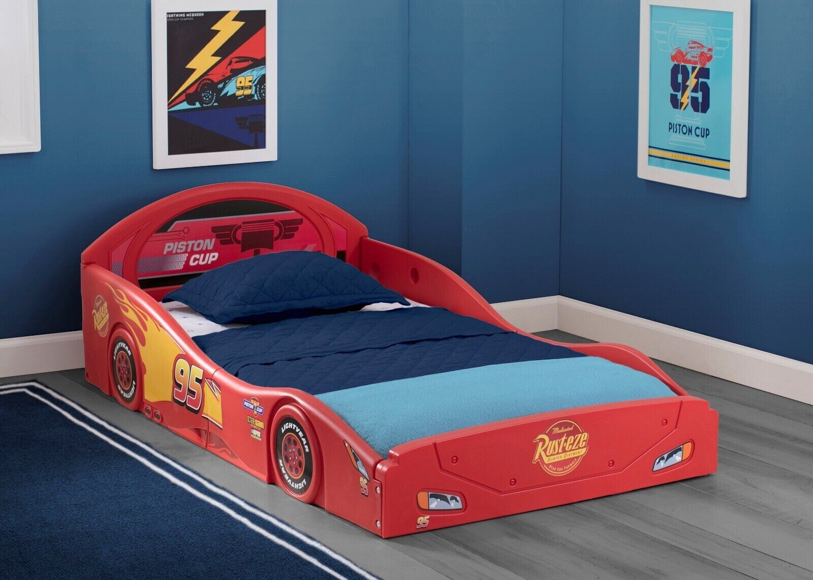 Cars Lightning McQueen Plastic Sleep and Play Toddler Bed by Delta Children HOT
