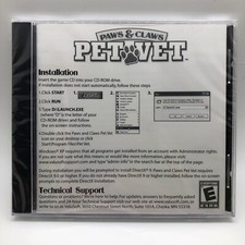 Paws and Claws: Pet Vet/ clinic CD-ROM, 2006, WIN 98/ME/XP, Valusoft 