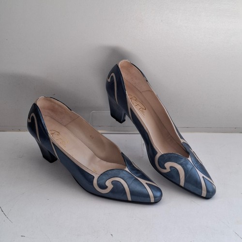 R P Ellen blaue spitz zulaufende 2" High Heel Schuhe - Größe UK 7
