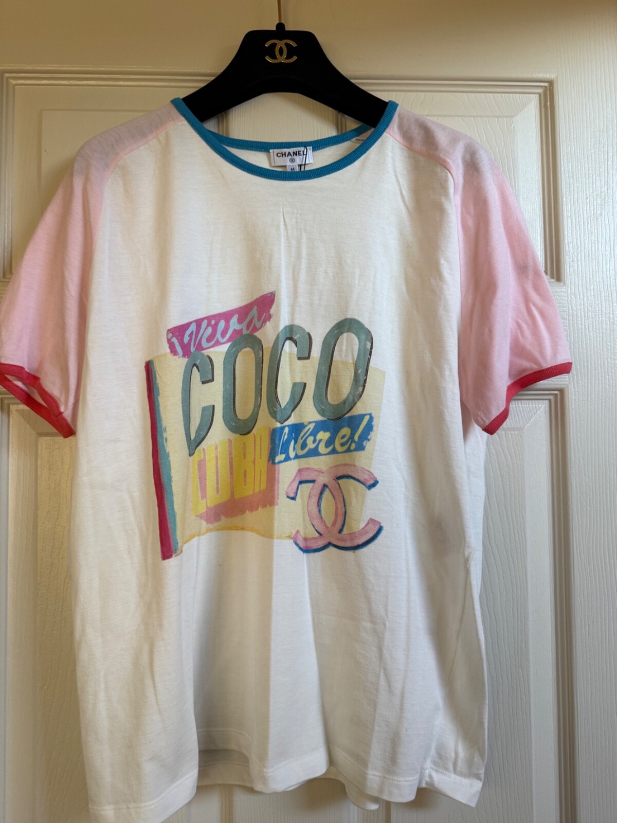 Chanel 17C PARIS-CUBA ECRU MULTICOLOR TOP CC LOGO AT FRONT & BACK SIZE M-S image 2