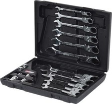 KS TOOLS – Coffret De 18 Clés Mixtes à Cliquet, Têtes Inclinables 180°, Verrouillage GEARpro