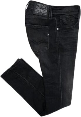 Replay Herren Anbass Jeans 098 Schwarz Grau Slim Fit Power Stretch M914Y