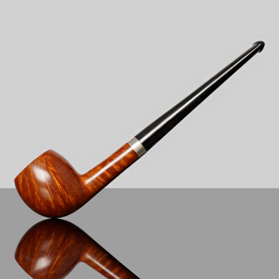 Briar Billiard Pipe Handmade Smooth Tobacco Smoking Pipe Straight Stem With Band