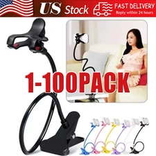 Universal Mobile Phone Gooseneck Stand Holder Flexible Bed Desk Table Clip LOT