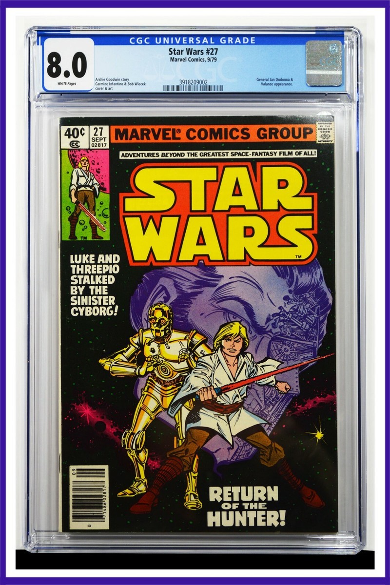 【絶版希少】Star Wars:Marvel Comics Star Wars #27 CGC Graded 8.0 Marvel September 1979 Newsstand