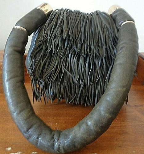 CYNTHIA ROWLEY brown leather shoulder bag with fringes