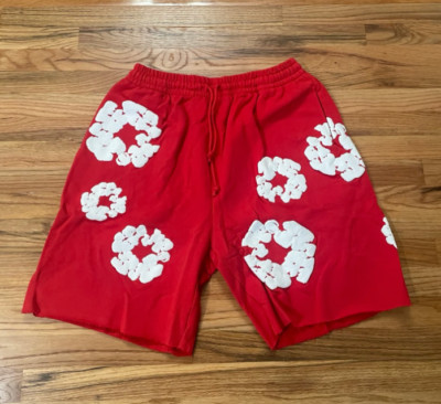 Denim Tears The Cotton Wreath Shorts Red Men Size XL