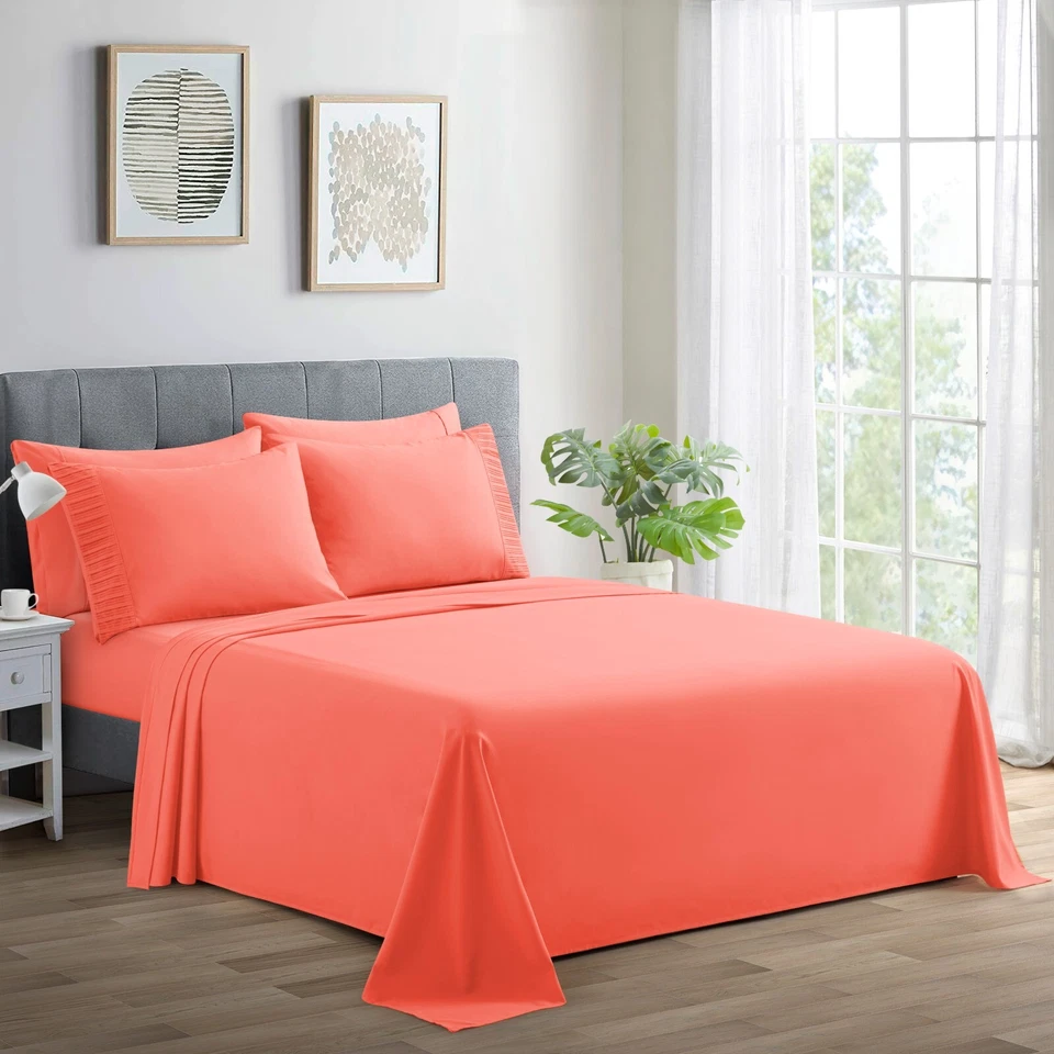 Rayon from Bamboo Comfort Soft Silky Solid Deep Pocket 6 Piece Bedding Sheet Set - Image 3 of 4