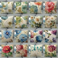 Camellia Hydrangea Poppy Flowers Square Throw Pillow Case Floral Cushion Covers