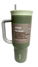 OWALA 40oz Stainless Steel Tumbler w/ Straw /Handle NEW!  Sagebrush NICE Color!